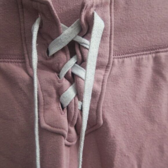 PINK Victoria's Secret shoelace front leggings pink nation left leg drawstring M - Picture 8 of 13